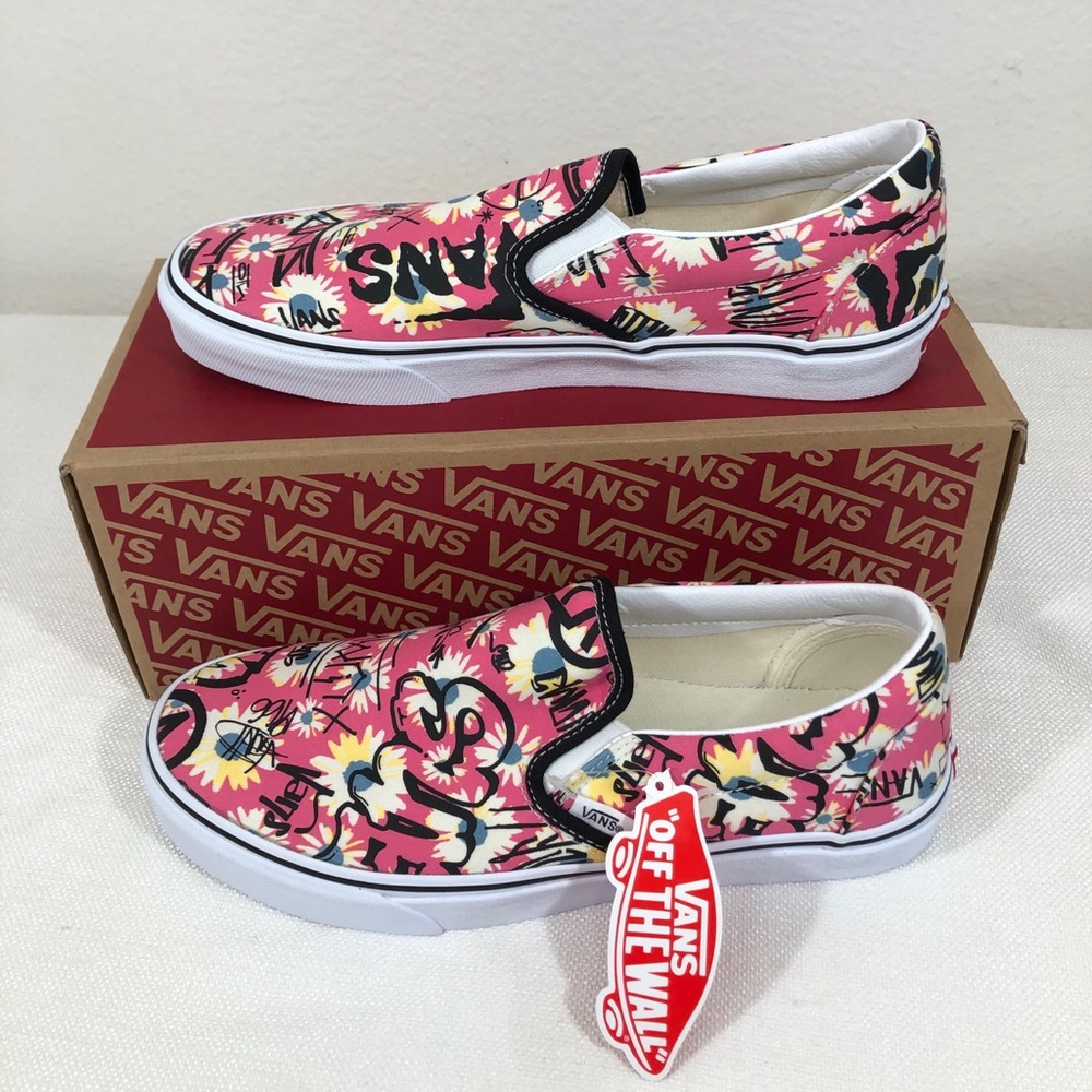 Cassic Slip On Vans Floral  Unisex Sneakers NWT